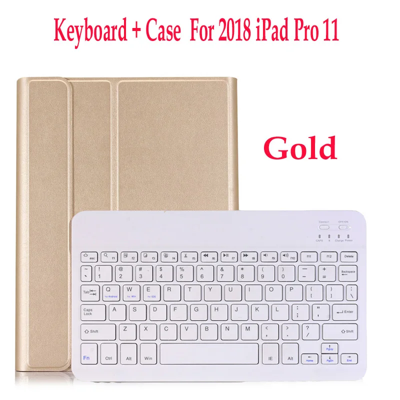 Беспроводной Bluetooth клавиатура чехол для iPad Mini 1 2 3 4 5 для iPad Air 1 2 3 нового iPad 9,7 Pro 9,7 10,5 11 - Color: iPad pro 11 Gold