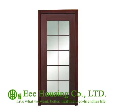40mm Thickness Glazed Timber Veneer Door For Apartment Swing Type