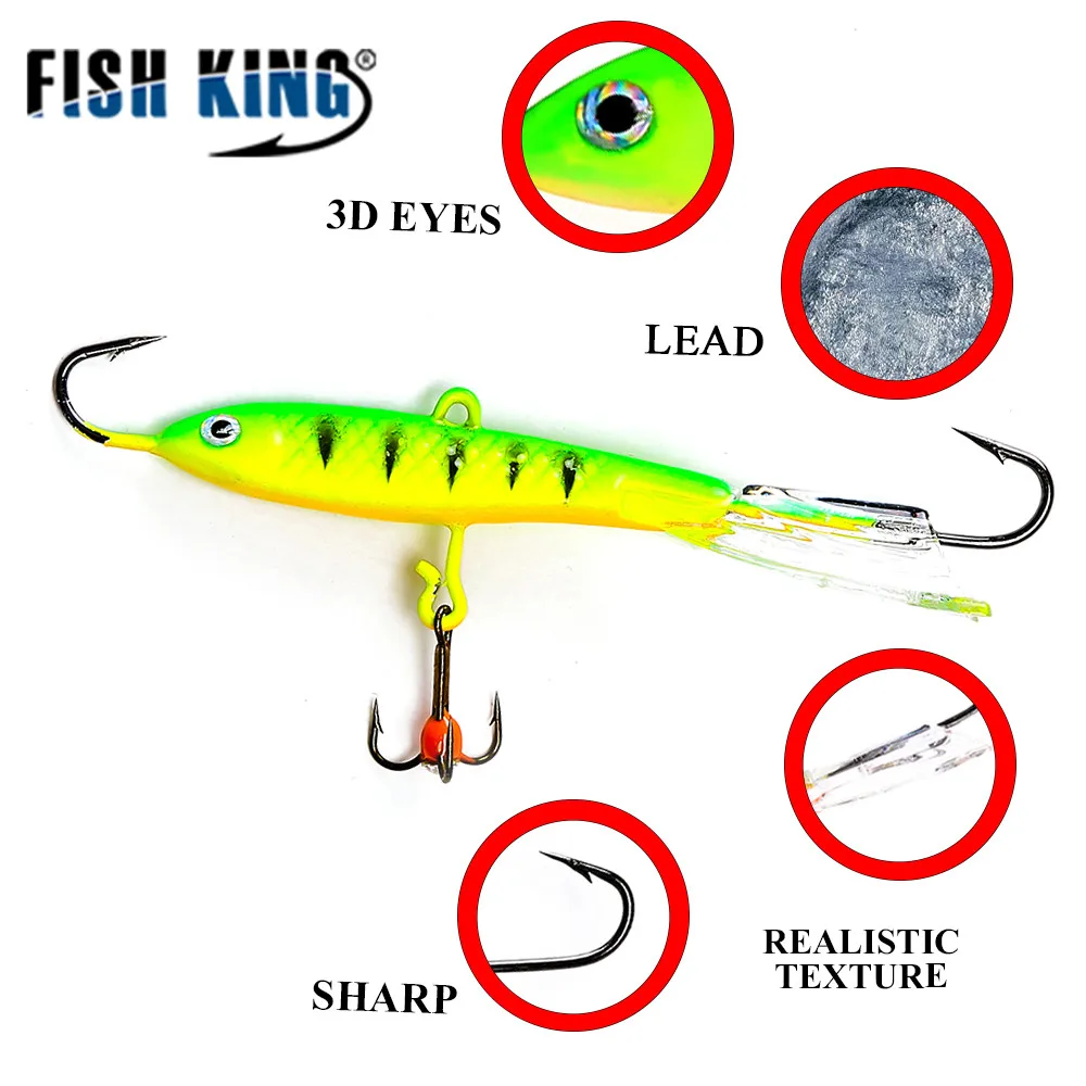 FISH KING зимняя ледяная приманка на рыболовный крючок мини металлическая 25 г Длина 93