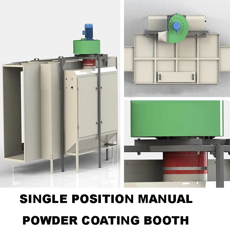 PCBM-340 Подгонянная Электростатическая ручная покрасочная камера одиночное рабочее положение порошково-покрасочная камера
