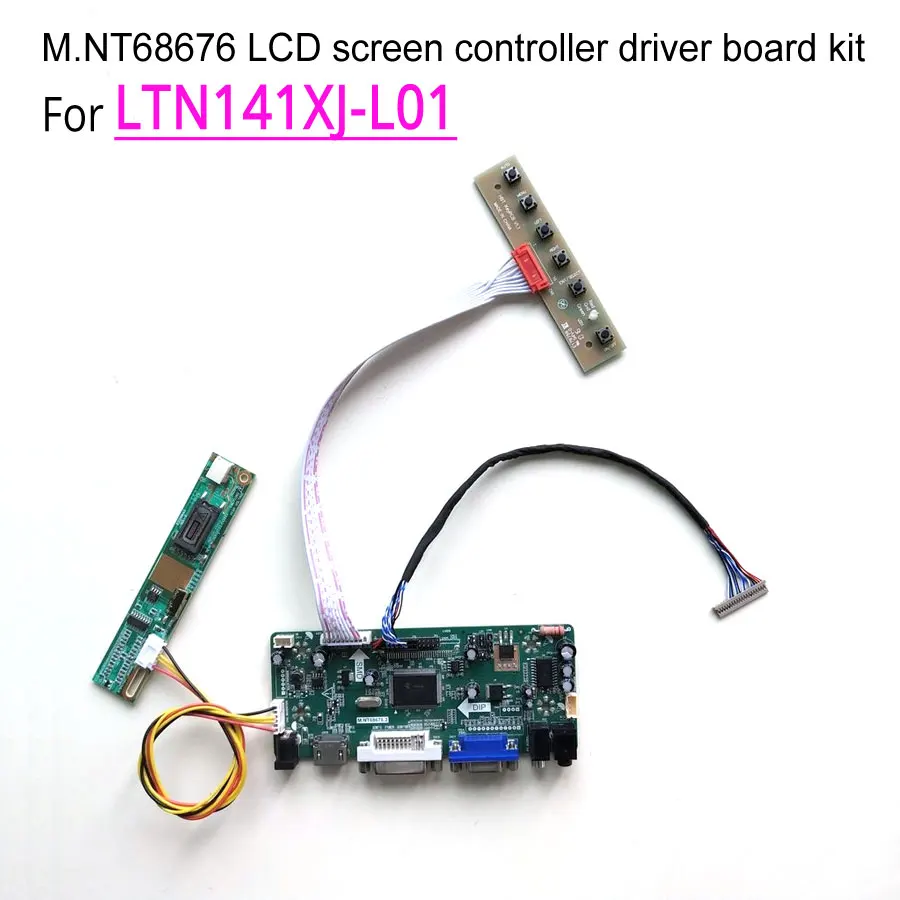 

For LTN141XJ-L01 laptop LCD monitor LVDS 1-lamp CCFL 60Hz 1024*768 14.1" 20-pins M.NT68676 display controller driver board kit