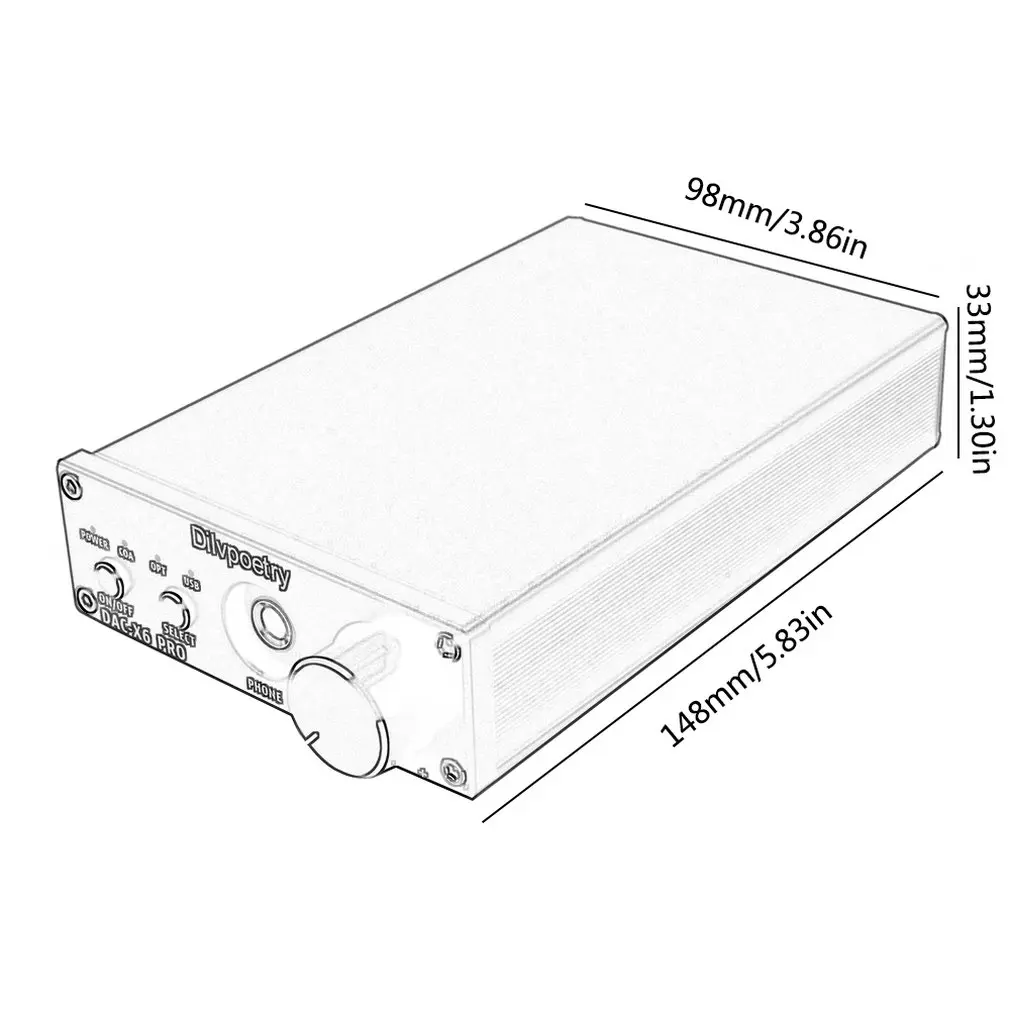 Dilvpoetry X6 Pro декодер DAC hifi-усилитель для наушников декодер 24 бит/192 кГц коаксиальный/оптический/USB стерео аудио декодер ЕС вилка