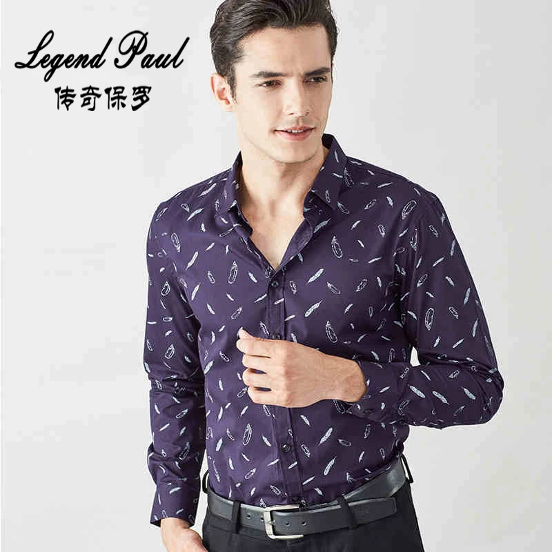 2017 mens shirts long sleeve high quality slim fit men top outwear casual turn down collar