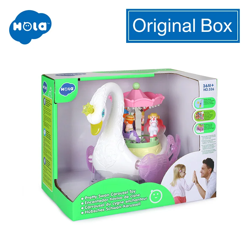 HUILE TOYS 536 детские игрушки фантастический Лебедь музыкальная игрушка с светильник электронные Обучающие Развивающие игрушки для детей Подарки для девочек - Цвет: ORIGINAL BOX