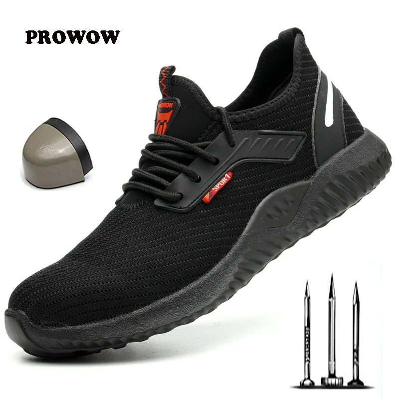 

2019 New Men's Steel Toe Work Safety Shoes men Breathable Anti-smashing Non-slip Construction Protective Footwear Casual shoes