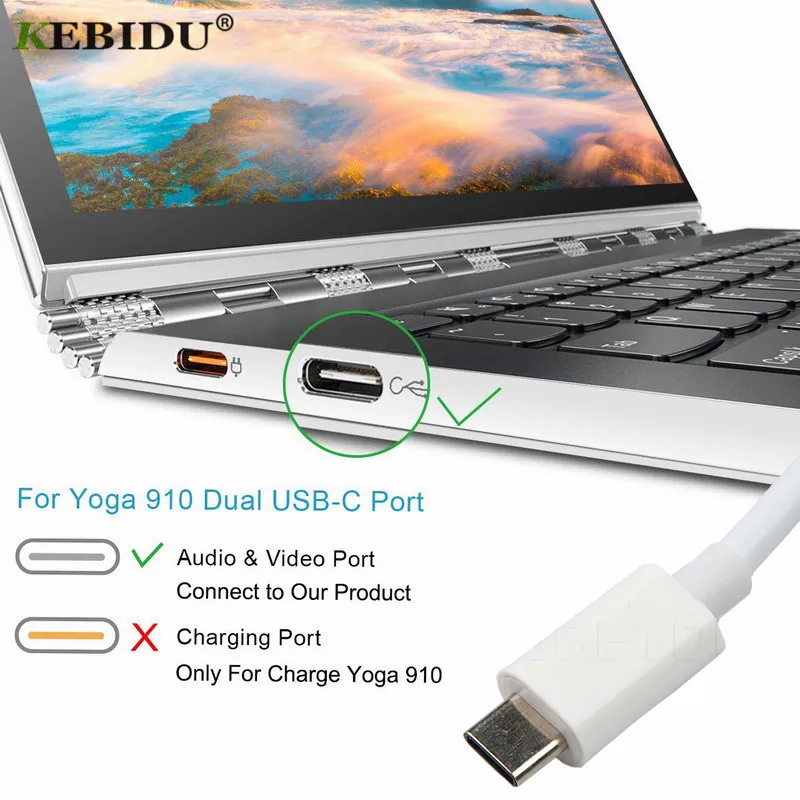 Кабель адаптер KEBIDU Type C VGA USB 3 1 штекер гнездо для Macbook 12 дюймов Chromebook Pixel Lumia