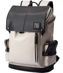 Многофункциональная Мужская натуральная кожаная отделка рюкзаки для средней школы Мужской Стиль Высокая емкость дорожная сумка рюкзак