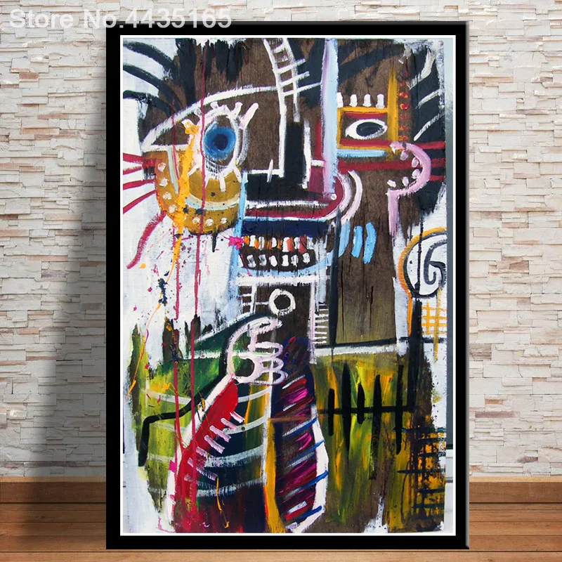 Abstract Jean Michel Adornment Poster Neo Expressionist Wall Art Picture Posters and Prints for Living Room Home Decor