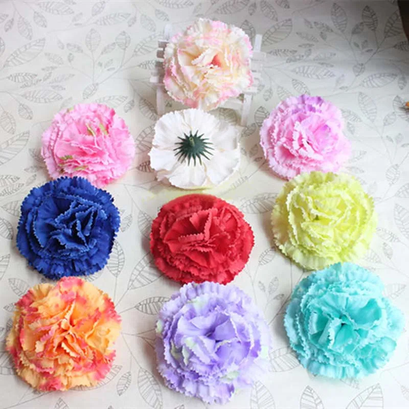 

9CM Head,20PCS,Multicolor Artificial Silk Carnation Heads,Rose Artificielle,DIY Decoration for Wedding,Garland,Wrist Corsage