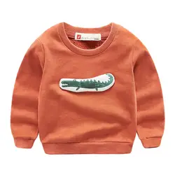 Осень 2017 г. Дети толстовки хлопок мультфильм 3D лев крокодил животных свитер для мальчиков и девочек пальто малышей Топы Детская одежда