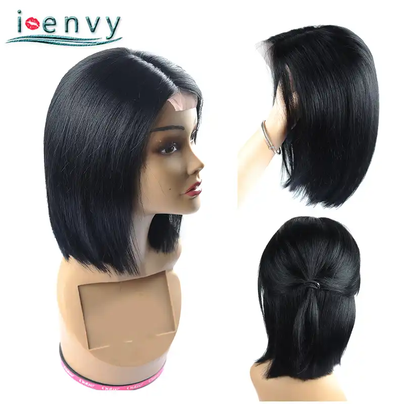 Ienvy Bob Short Human Hair Wigs For Black Women Straight Jet Black