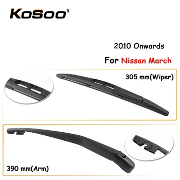 

KOSOO Auto Rear Car Wiper Blade For Nissan March,305mm 2010 Onwards Rear Window Windshield Wiper Blades Arm,Car Accessories
