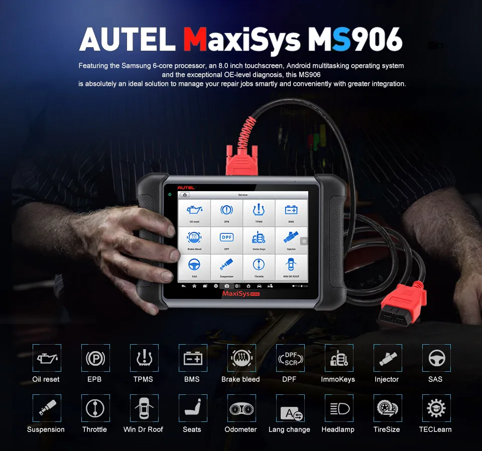 autel MaxiSys MS906 автоматический диагностический инструмент полная система Автомобильный сканер автомобильный OBD 2 сканирующие инструменты активный тест профессиональный сканер для диагностики авто