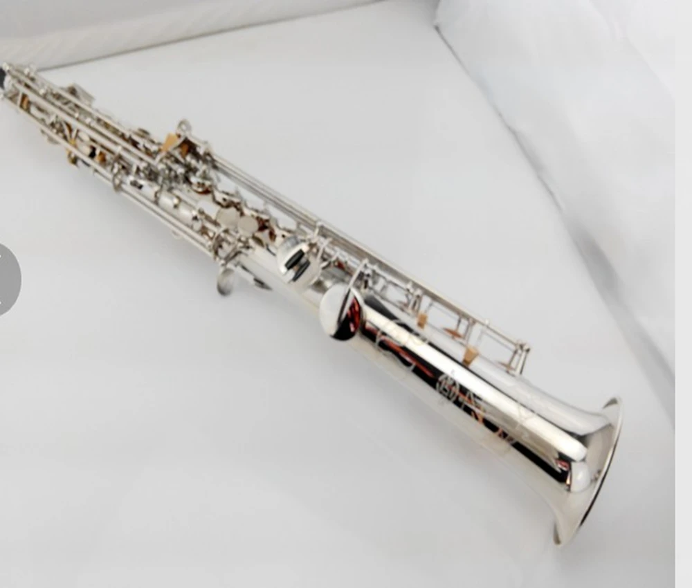 FRENCH L&K 54 /B Soprano SAX Straight Pipe Saxophone Instrument Nickel plated Carving Plated