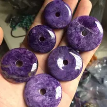 Пончик форма Природный чароит камень бусины натуральный драгоценный камень Бусины DIY свободные бусины для изготовления ювелирных изделий 1 шт