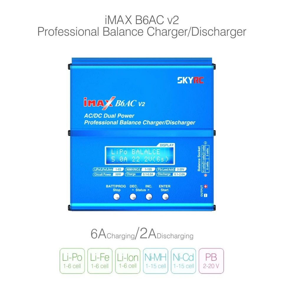 SKYRC iMAX B6AC V2 充電器【正規品】 Skyrc iMAX B6AC V2 バランス充電器/放電器 Rc ドローンオリジナル B6