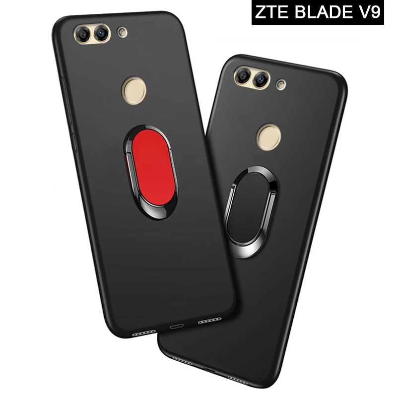 Zte Blade V9 чехол Роскошный 5,7 дюймов мягкий черный силиконовый магнитный автомобильный держатель кольцо чехол для zte Blade V9 Vita чехол для телефона s 5,45 дюймов