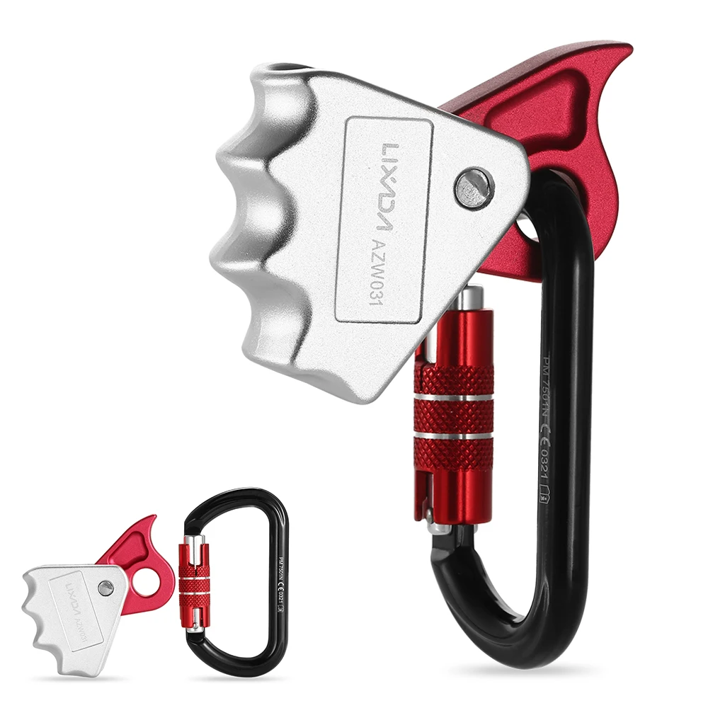 15KN Safety Rope Grab 24KN Quick Lock Outdoor Mountain Rock Climbing Outward Bound Training