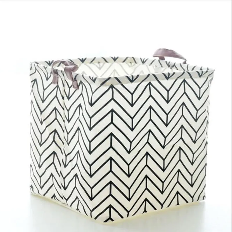 CFen الصورة ألعاب أطفال المنظم سلة الغسيل مربع للماء القطن الكتان حقيبة الغسيل صندوق تخزين قابل للطي 32x32 سنتيمتر 1 قطعة