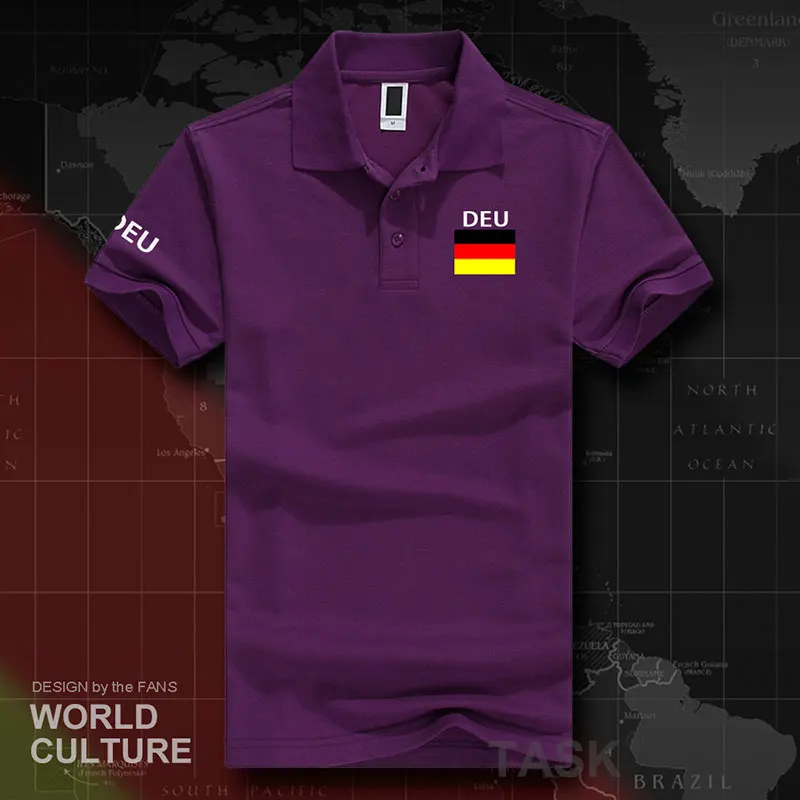 Немецкие Deutschland рубашки поло мужские с коротким рукавом белые бренды с принтом для страны хлопок Национальный флаг команда Новая мода - Цвет: polo-Purple
