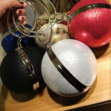 Yeni stil parti gece el çantası debriyaj kadın omuz çantaları daire kadın moda topu desen akşam çanta Crossbody çanta