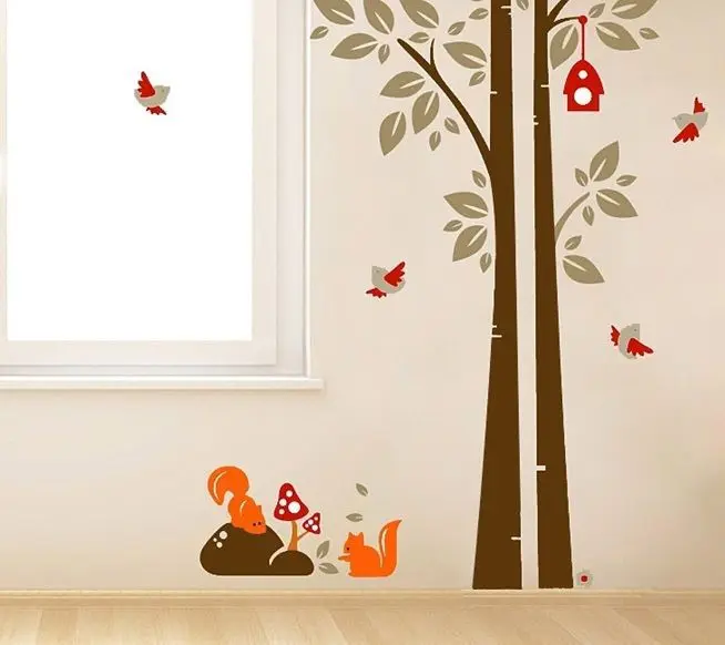 Drop ship Acceptable Tree Bird & Squirrel Removable Wall Animal Sticker Kids Room Nursery 90cm x 60cm Drop ship Acceptable Tree Bird & Squirrel Removable Wall Animal Sticker Kids Room Nursery 90cm x 60cm