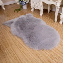 

60*40*2 cm Artificial Sheepskin Rug Imitation Wool Carpet Household Bedroom Comfortable Skin Fur Plain Fluffy Area Rugs