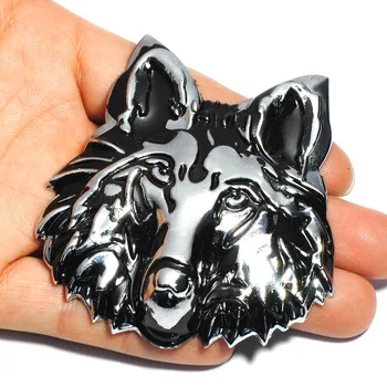

New Metal Wolf Head Car Sticker Logo 3D Auto Emblem Motorcycle Sticker Car Styling for Ford Lada Audi VW Mazda Kia Fiat Bmw Benz