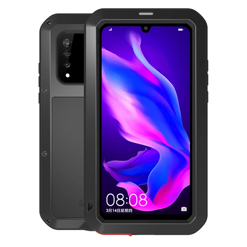 Алюминиевый металлический бронированный чехол для Huawei P30 Lite ударопрочный