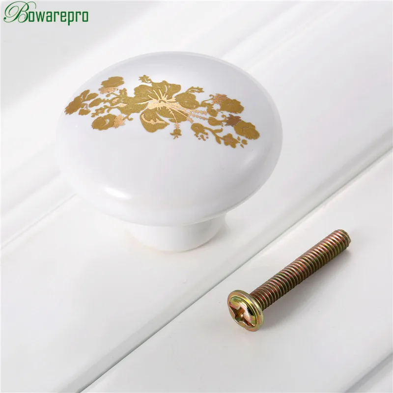 Bowarepro мебель керамические ручки для шкафчиков круглая ручка для ящика, шкафа Тянет Шкаф Потяните ручки детей мебельная фурнитура 38 мм 1 шт - Цвет: 2