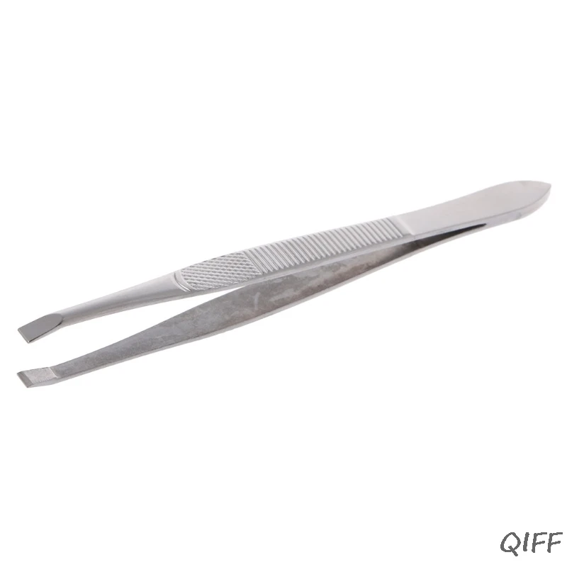 

Professional Stainless Steel Eyebrow Hair Removal Tweezer Flat Tip Tool New