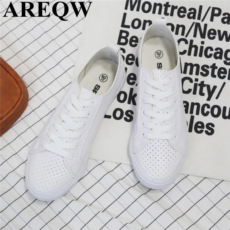

2017 Korean version of the small white shoes female hollow women shoes breathable flat tie with students shoes