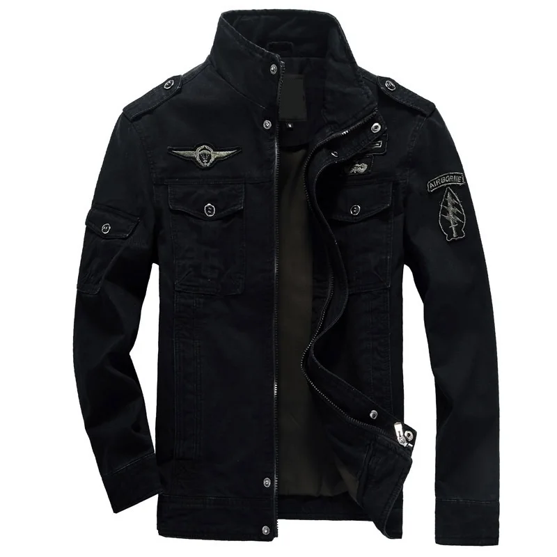 Online 6XL Männer jacke jeans militärische armee soldat baumwolle Air force one männlich Marke kleidung Frühling Herbst Herren Bomber jacken