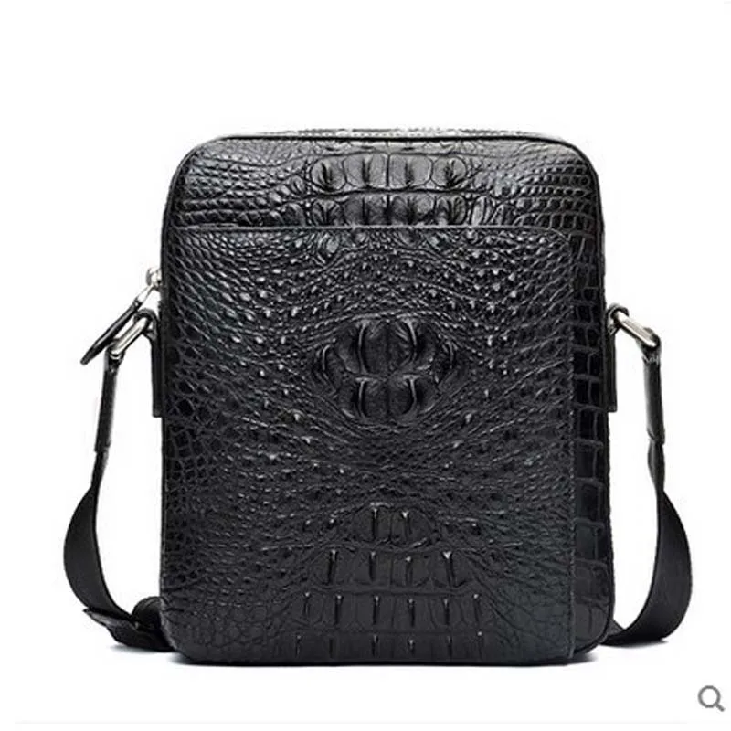 hlt Thai crocodile single shoulder men bag authentic male zipper high-volume business high-end men inclined shoulder handbag hlt Thai crocodile single shoulder men bag authentic male zipper high-volume business high-end men inclined shoulder handbag
