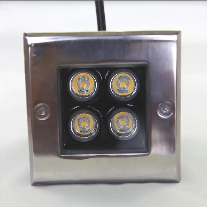 Подземный свет квадратный 4*2 Вт 8 Высокая мощность LED красный зеленый синий