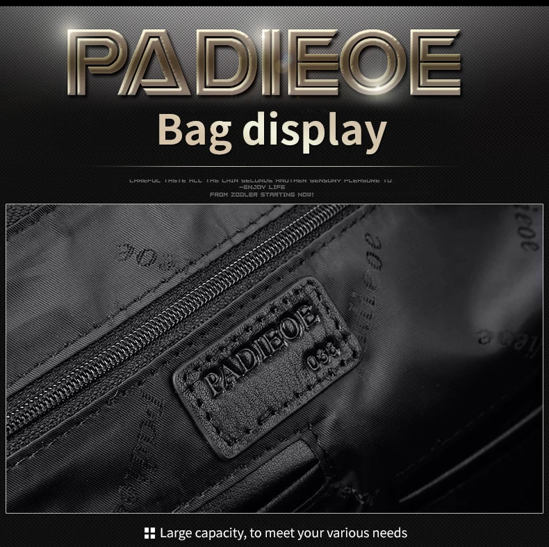Padieoe роскошный портфель из натуральной кожи портфель из натуральной яловой кожи деловой мужской портфель большой емкости мужская