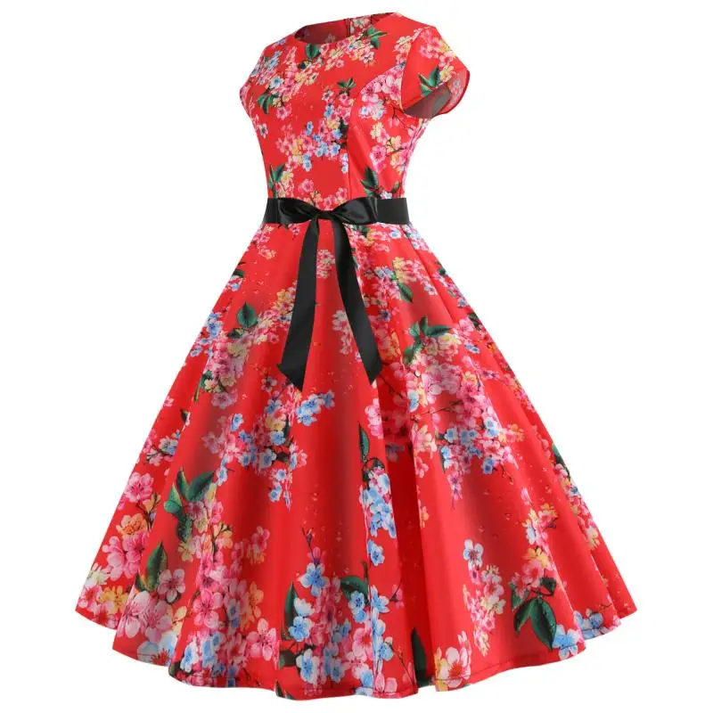 Bebovisi женские летние платья стиль повседневные офисные платья размера плюс Элегантные Платья с цветочным принтом винтажное Короткое облегающее платье