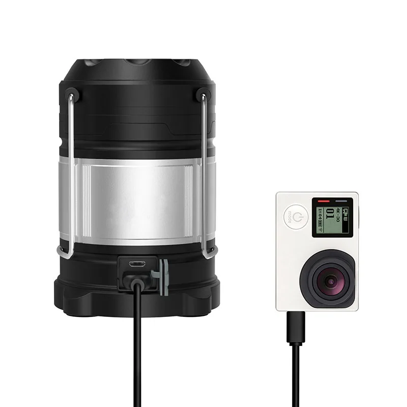 Online PANYUE linterna de Camping portátil LED recargable banco de energía USB luces de Camping 18650 linternas lámpara de tienda al aire libre luz de trabajo