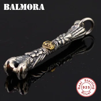 

BALMORA 100% Real 925 Sterling Silver Punk Bone Pendants for Necklace Men Accessories Gift Vintage Fashion Cool Jewelry SY13486