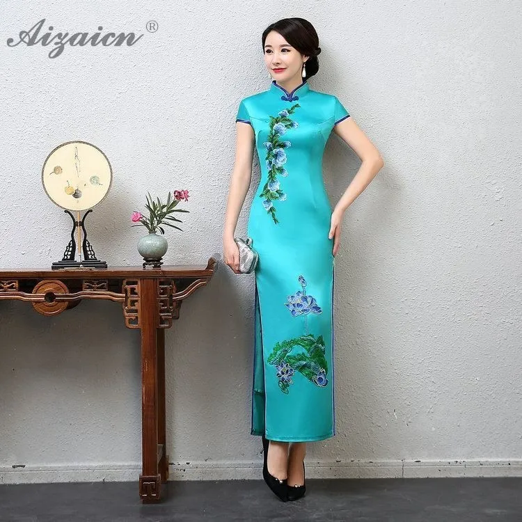 2019 новые белые Cheongsam современные узкие длинные платья плюс размер Qi Pao женское традиционное китайское платье Элегантная Женская Роба в