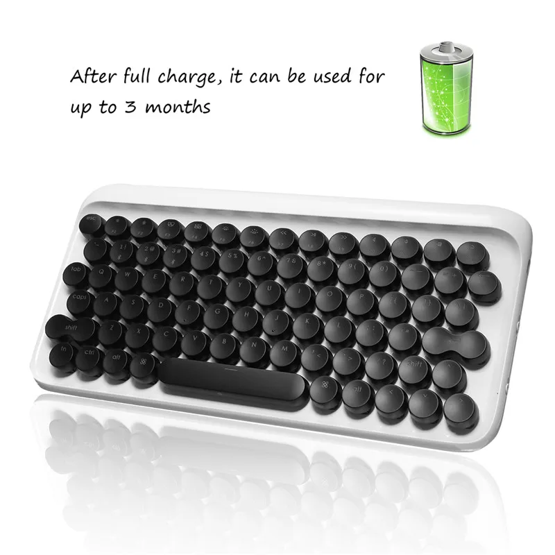 

Wireless Portable Mechanical Keyboard Retro LED Backlight Typewriter-Style Bluetooth Mini Gaming Keyboard For PC Laptop