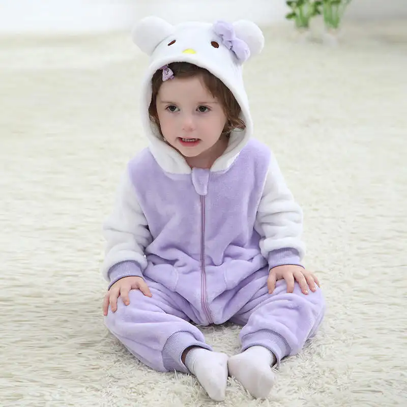 Детские комбинезоны с рисунками фланелевые комбинезоны лиса KT пижамы для девочек одежда Теплый для новорожденного зимние пижамы с животными roupas de bebe
