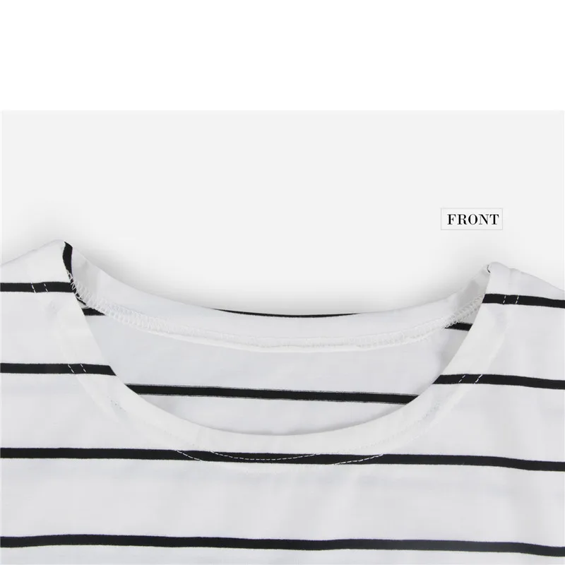 Striped T Shirt Women 2018 Summer Cotton T-shirts Streetwear Casual Tees Tops O-neck Long Sleeve Loose tshirt poleras mujer Tops