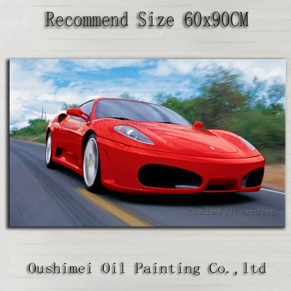Artist Hand painted Top Racing Car Oil Painting On Canvas Beautiful