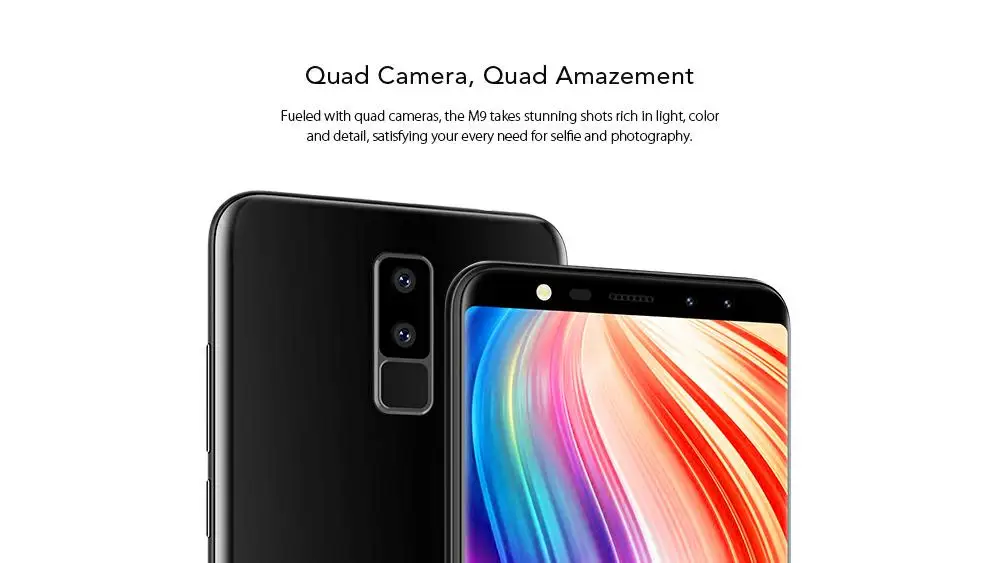 Leagoo M9 3 г смартфон 5." 18:9 полный Экран четыре-камеры Android 7.0 mt6580a 4 ядра 2 ГБ+ 16 ГБ 2850 мАч отпечатков пальцев мобильный телефон