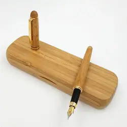 1 комплект винтажная элегантная бамбуковая ручка + коробка набор для бизнеса как подарки 0,7 мм перо из иридистого золота Рекламные Ручки