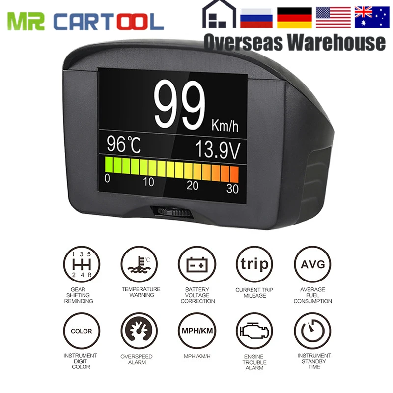 

AUTOOL X50 Plus HUD Head Up Display Car OBD Smart Digital Voltage Speed Meter Temperature Gauge Multi-Function Alarm Fault Code