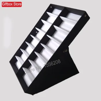 

High Quliaty 16 Compartment Eyeglass Eyewear Sunglasses Storage Display Case Box Jewelry Tray Display Holder
