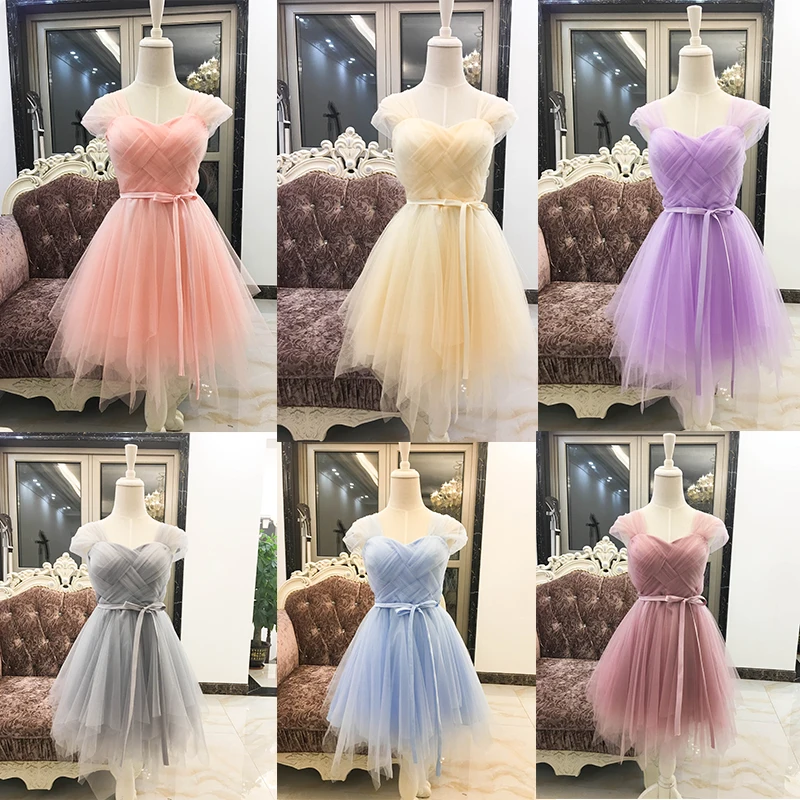 Короткие платья подружки невесты beauty-Emily модель 2018 года Vestidos de madrinha casamento без