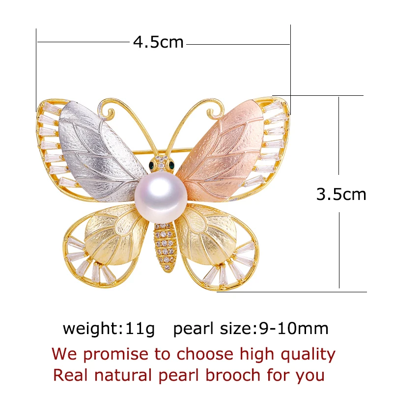 SHDIYAYUN Жемчужная Брошь для женщин матовые Броши Булавки с бабочками натуральные пресноводные ювелирные изделия из жемчуга итальянские технологии